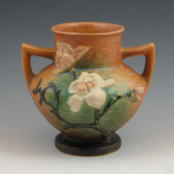 Appraisal: Roseville Magnolia vase in brown Roseville USA - '' Mint