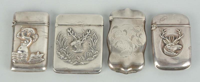 Appraisal: Lot Of Sterling Silver Match Safes or Vestas Two with