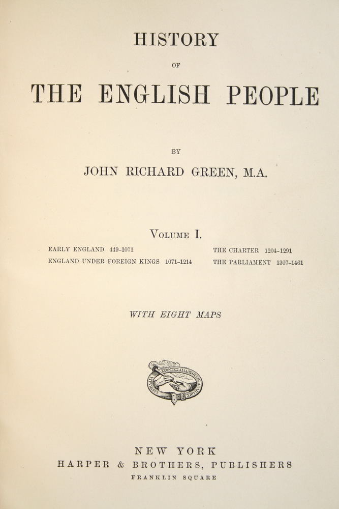 Appraisal: VOL SET HISTORY - Green John Richard 'History of the