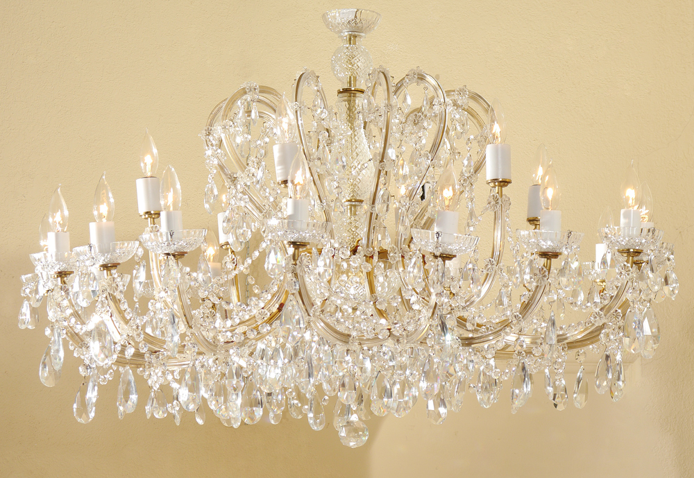 Appraisal: LATE TH CENTURY CZECHOSLOVAKIAN PRECIOSA CRYSTAL LIGHT CHANDELIER With a