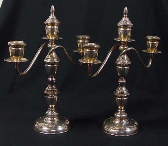 Appraisal: Pair of Candelabra Two arms and removable center finial Marked