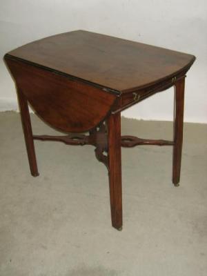 Appraisal: A GEORGE III MAHOGANY PEMBROKE TABLE of oval form with