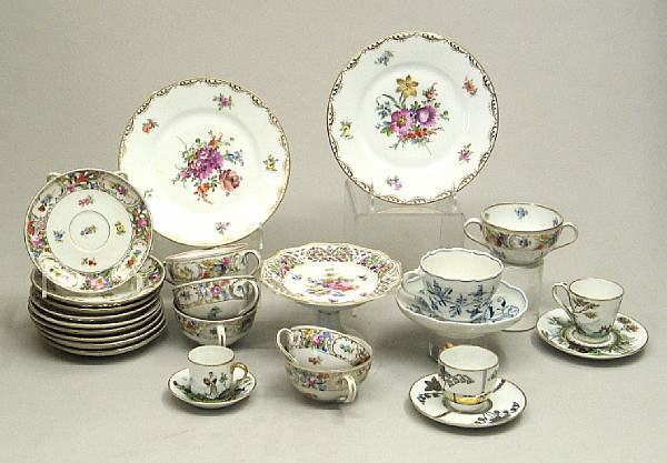 Appraisal: An assembled grouping of mainly German porcelain th th century