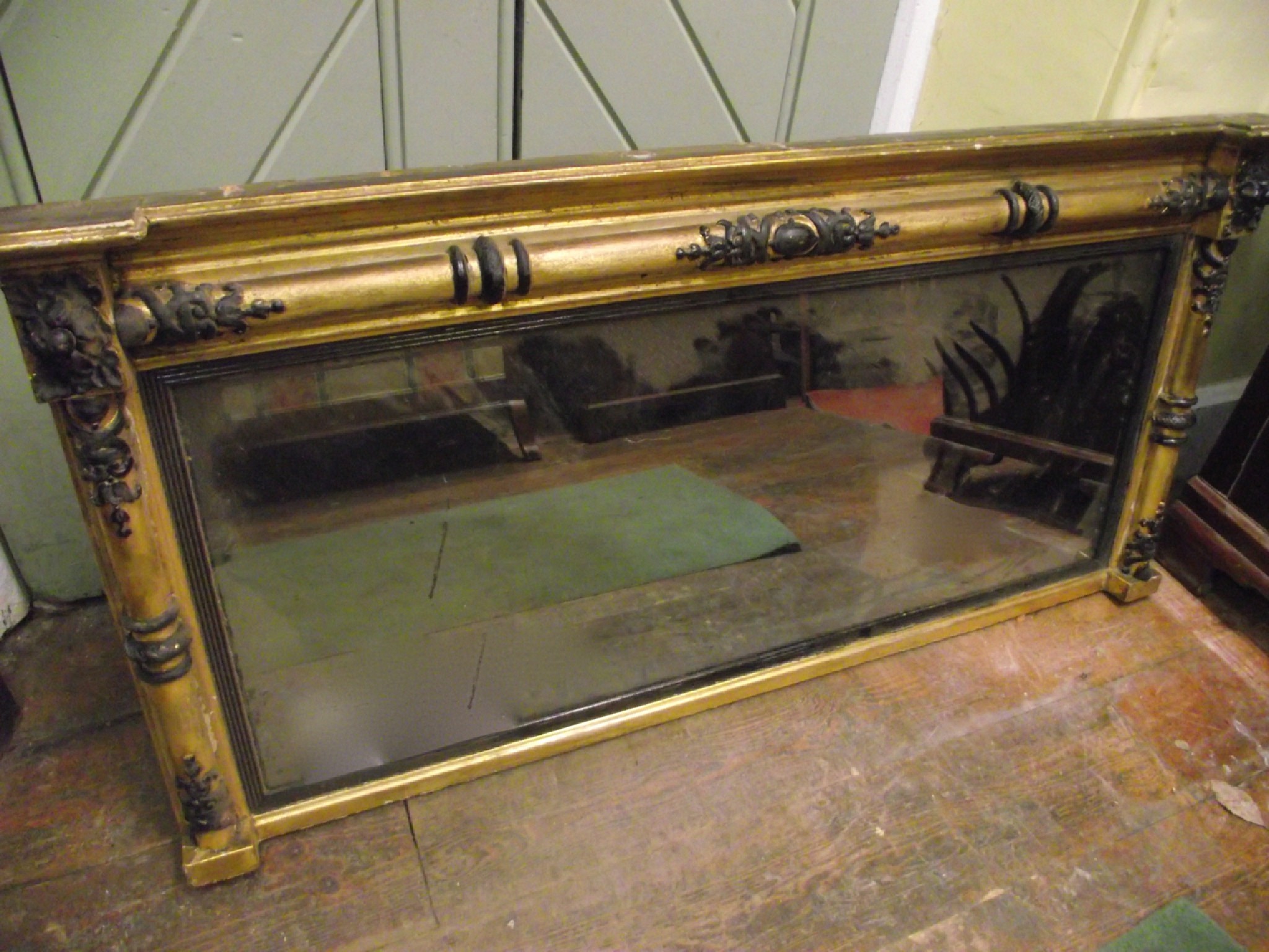 Appraisal: A Regency gilt framed over mantle mirror with original mirror