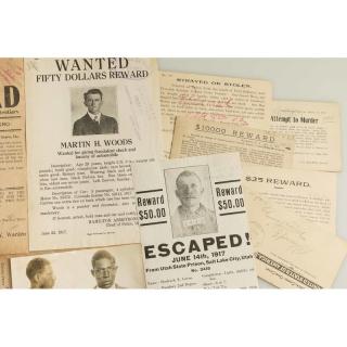 Appraisal: Assorted Western Wanted Reward Notifications Ten assorted th century Wanted