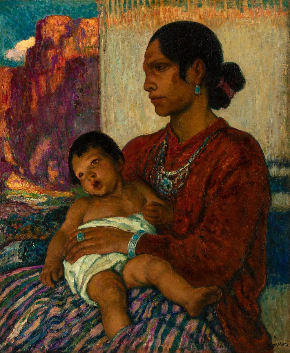 Appraisal: F Luis Mora - A Mother from the Turquoise Land