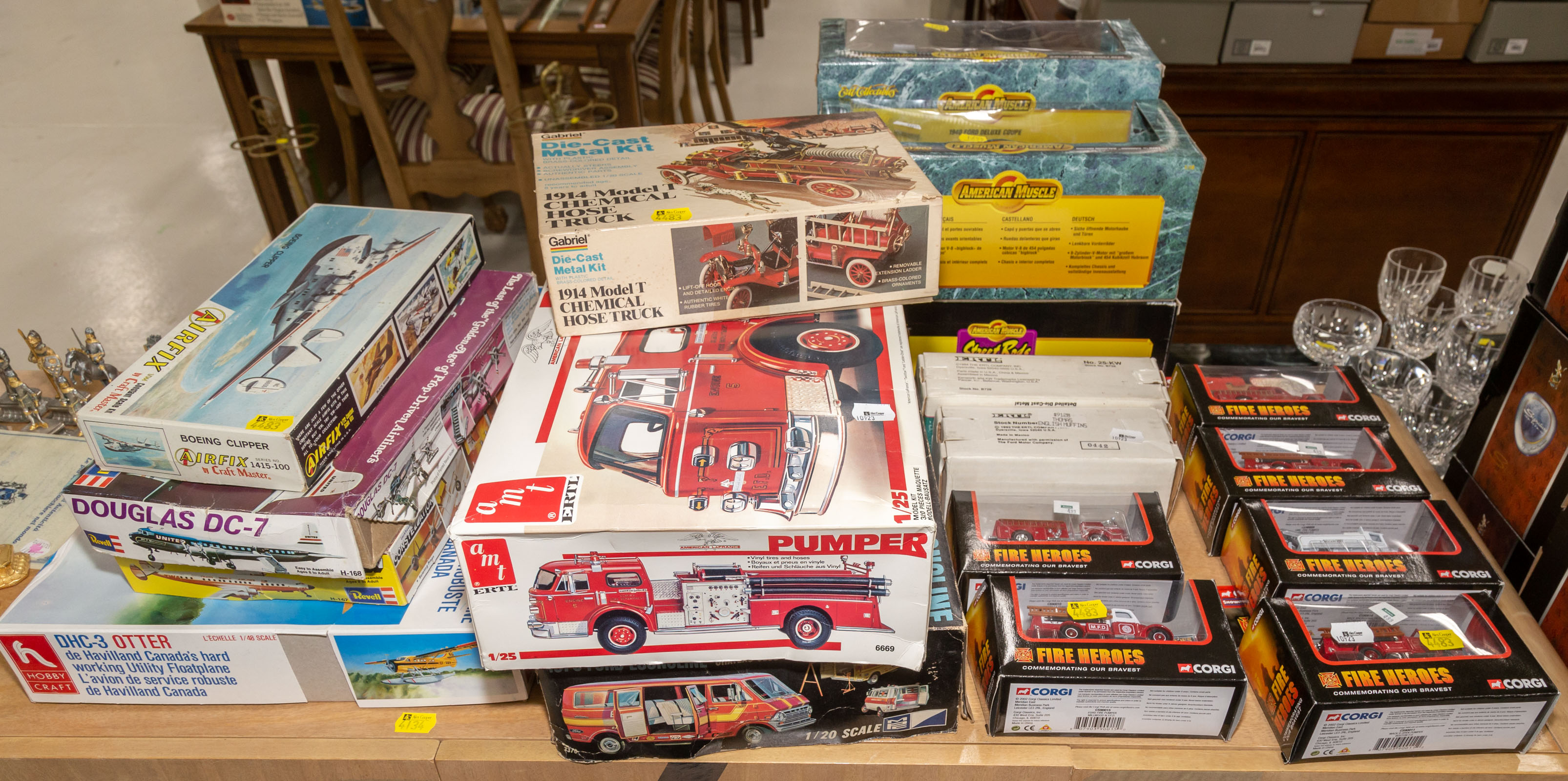 Appraisal: ASSORTED TOYS Includes six boxed Corgi fire heroes two Ertl