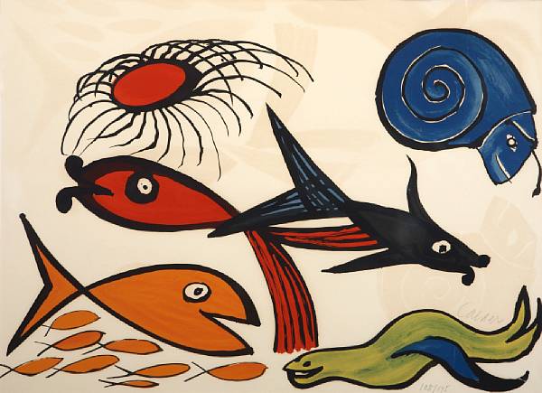 Appraisal: Alexander Calder American - Untitled Sea Creatures from Our Unfinished