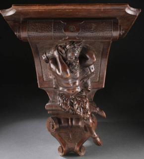 Appraisal: CARVED OAK WALL BRACKET A LARGE AND IMPRESSIVE RENAISSANCE REVIVAL