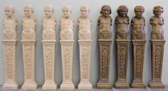 Appraisal: Carved Wood Balusters From a Manhattan NY location Dimensions ''