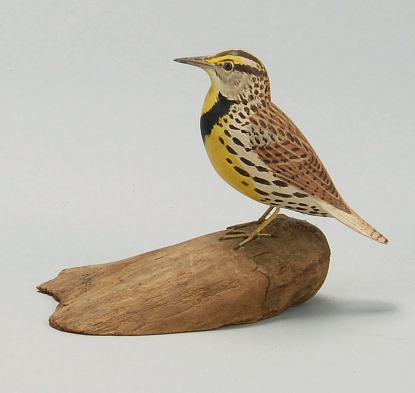 Appraisal: MINIATURE DECORATIVE MEADOWLARK By Robert Morse of Ellsworth Maine Glass