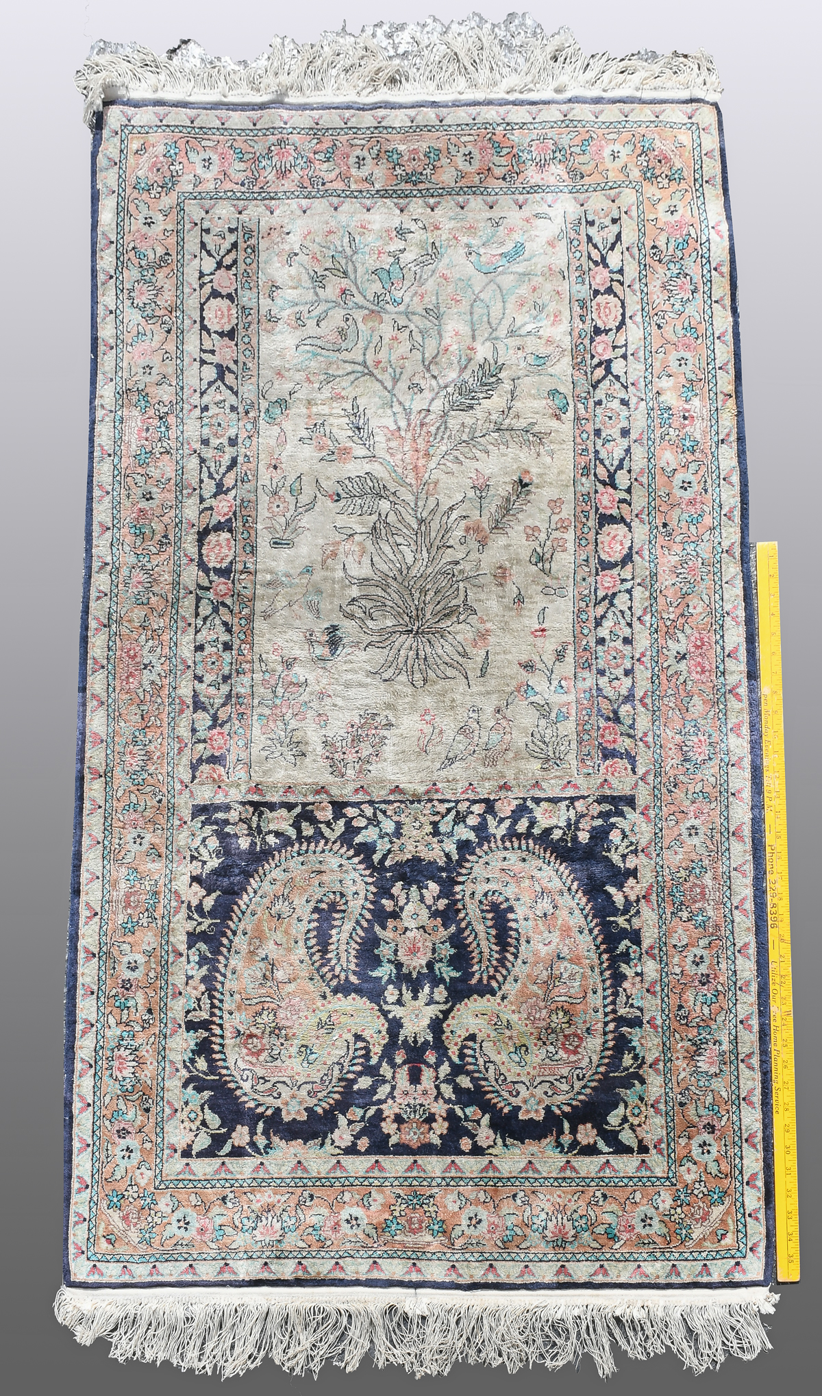 Appraisal: TURKISH HAND KNOTTED FAUX SILK RUG ' X ' This