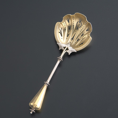 Appraisal: American silver parcel gilt pea server probably made by George