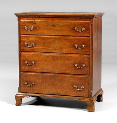 Appraisal: Virginia Chippendale tall chest walnut with poplar yellow pine and