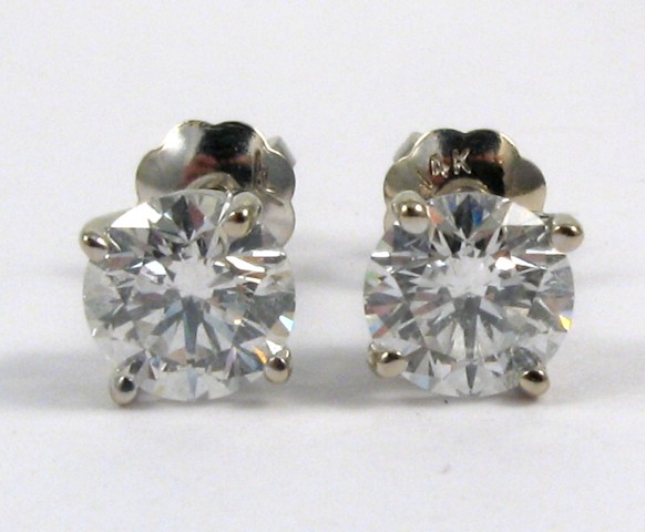 Appraisal: PAIR OF DIAMOND EAR STUDS each k white gold set