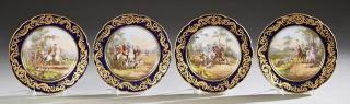 Appraisal: Set of Four French Sevres Style Hand Painted Porce Set