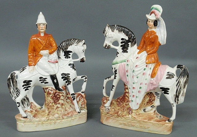 Appraisal: Rare pair of Staffordshire figures c Duke of Connaught and