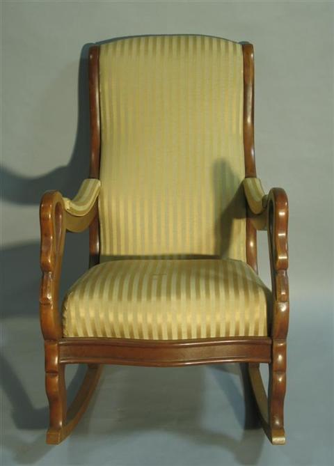 Appraisal: EMPIRE STYLE MAHOGANY ROCKING CHAIR h w d in