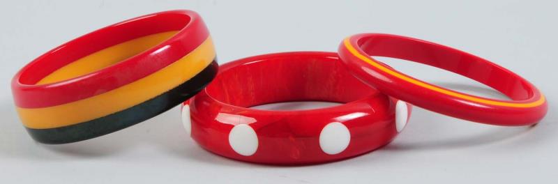 Appraisal: Includes one red with white polka dots bracelet a red