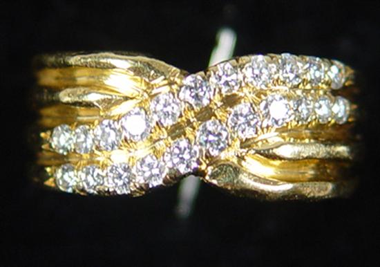 Appraisal: Ladies K Gold Diamond Henry Dunay Ring Yellow gold diamonds