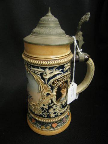 Appraisal: German Pottery Sein pewter lid liter