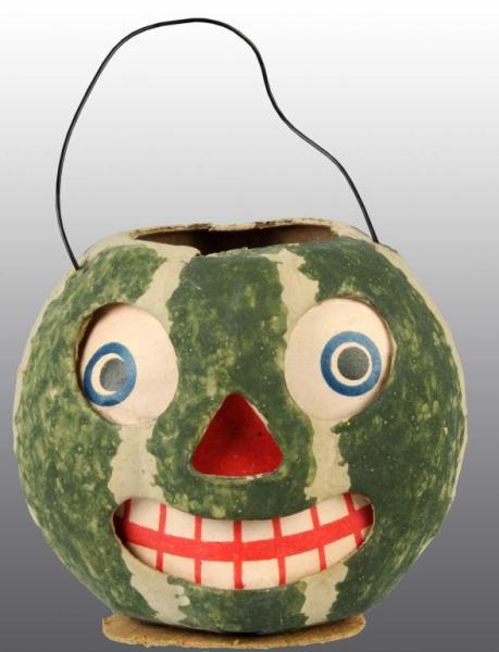 Appraisal: Paper Mache Halloween Watermelon Jack-O-Lantern Condition Excellent Size T