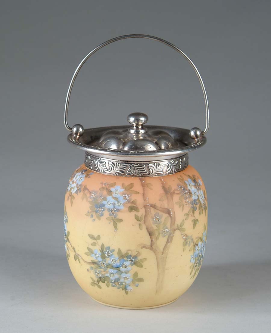 Appraisal: MT WASHINGTON ALBERTINE CRACKER JAR The cracker jar features all