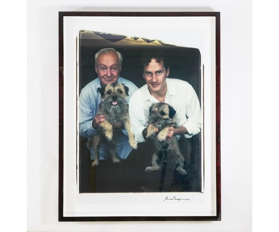 Appraisal: William Wegman b large folio Polaroid of Terriers with owners