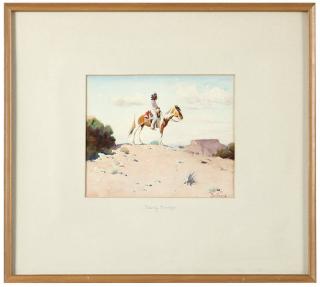 Appraisal: Gerard Curtis Delano ''Young Navajo'' Indian sitting on horseback overlooking