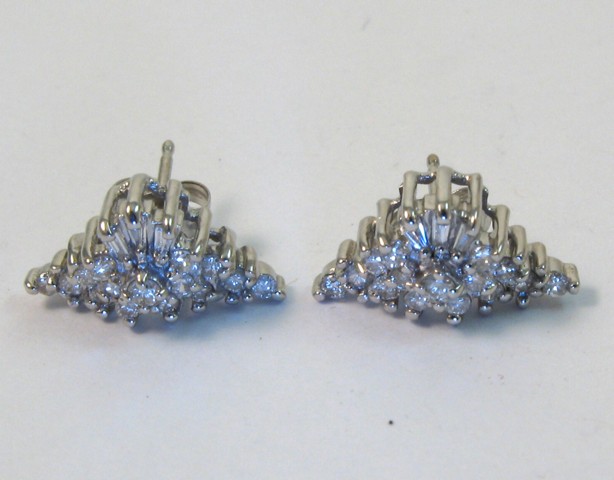 Appraisal: PAIR OF DIAMOND EARRINGS each k white gold with a