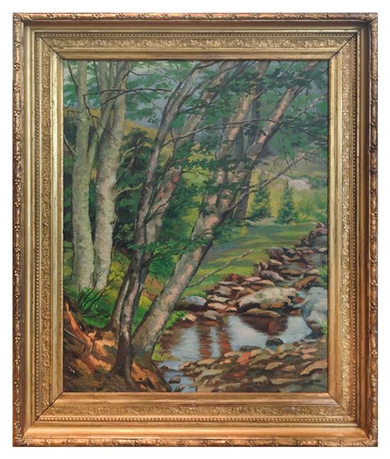 Appraisal: Sale Lot Artist Unknown American th Century Wooded Landscape with