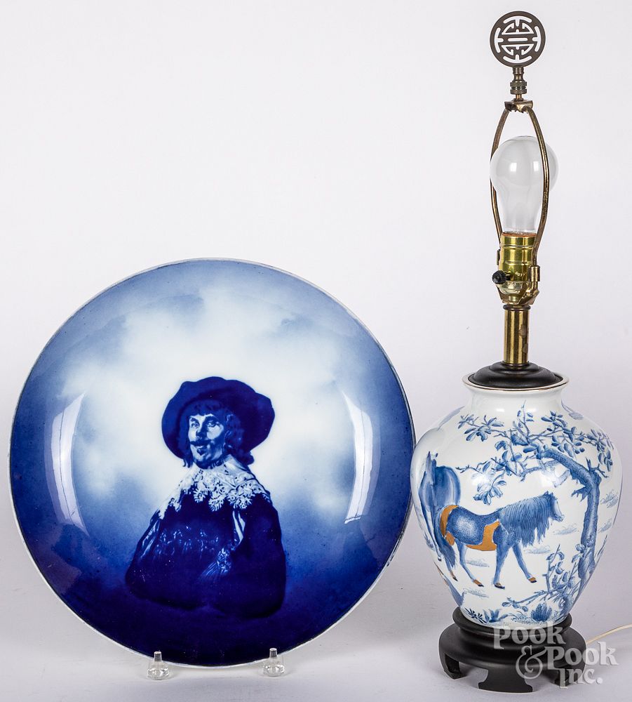 Appraisal: Delft porcelain Rembrandt charger dia toget Delft porcelain Rembrandt charger