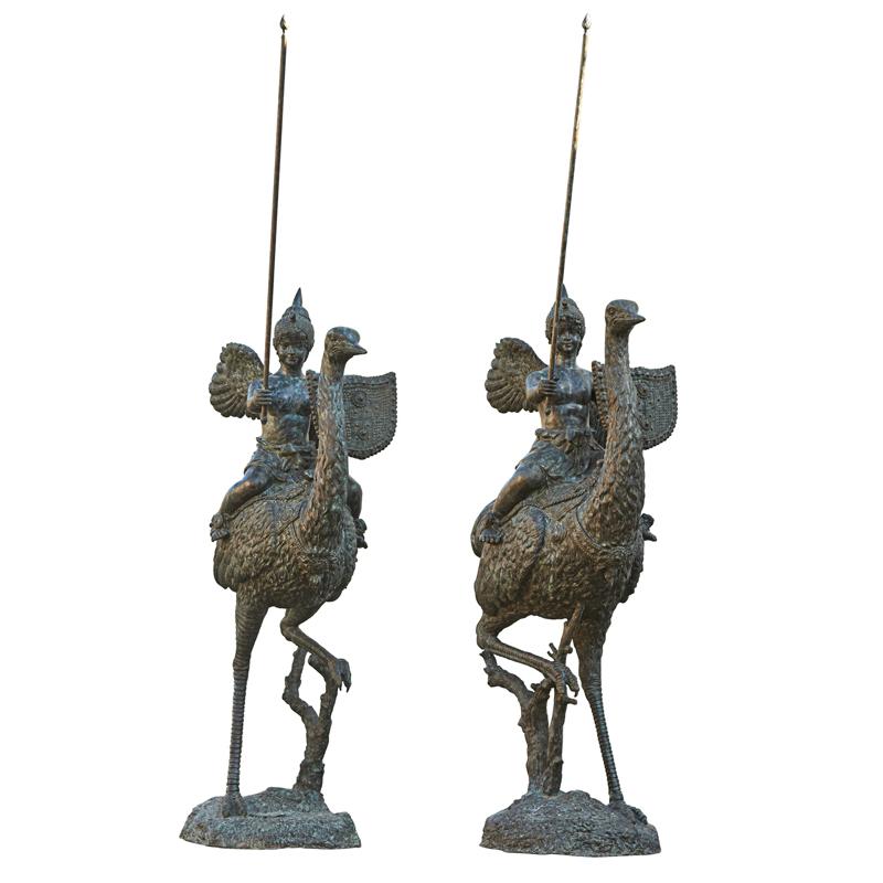 Appraisal: PAIR OF MONUMENTAL BRONZE THAI SCULPTURES Condition Report