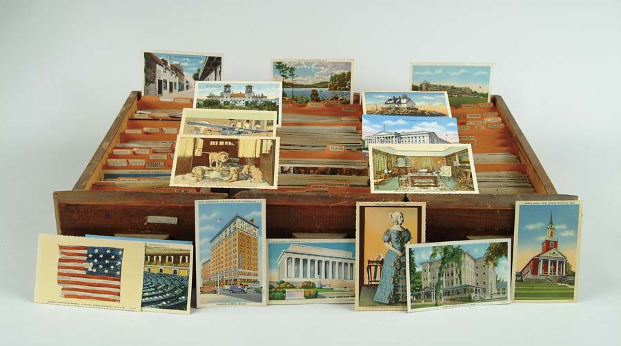 Appraisal: LARGE UNPICKED POSTCARD COLLECTION Housed in three drawers with some