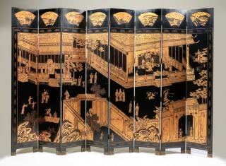 Appraisal: Chinese coromandel screen w Chinese eight panel coromandel screen th