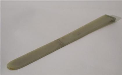 Appraisal: Chinese celadon jade page turner th century