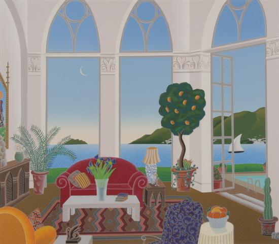 Appraisal: THOMAS MCKNIGHT American b ROOM INTERIOR signed and numbered in