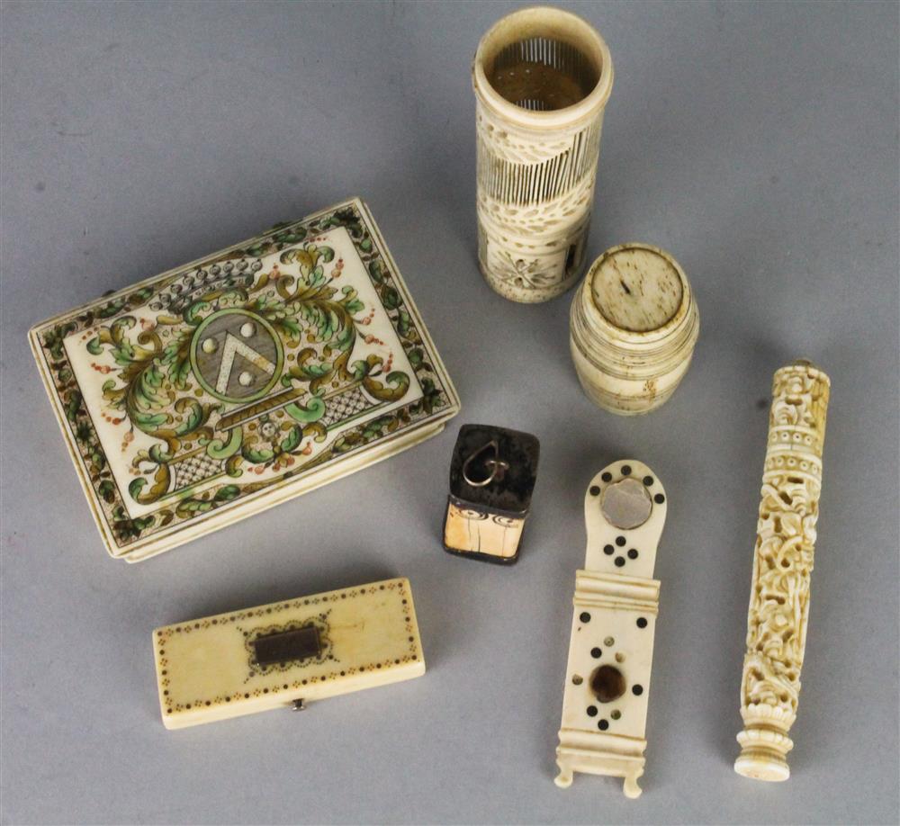 Appraisal: ECLECTIC COLLECTION OF IVORY AND BONE ITEMS TH C AND