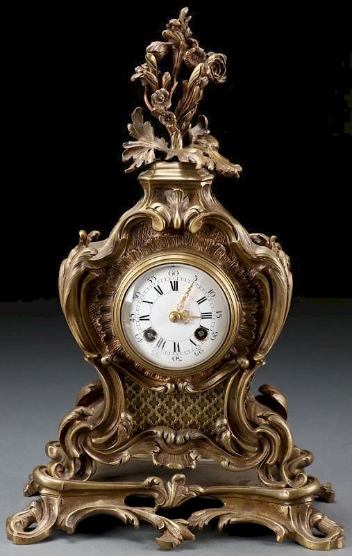 Appraisal: A LOUIS XVI STYLE GILT BRONZE MANTLE CLOCK A LOUIS