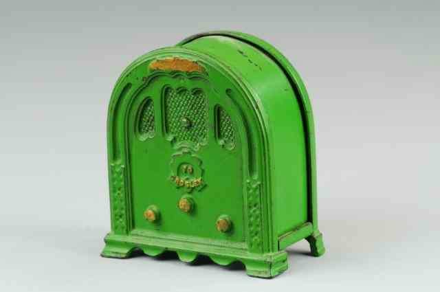 Appraisal: CROSLEY RADIO STILL BANK Kenton cast iron painted in green