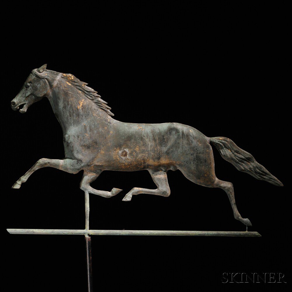 Appraisal: Molded Copper Running Horse Weathervane atributed to Harris Co Boston