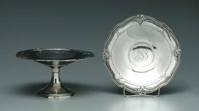 Appraisal: Pair sterling compotes round with shell and floral borders pedestal