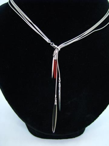 Appraisal: An K white gold authentic Tiffany Co feather lariat with