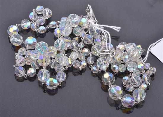 Appraisal: A FACETED DOUBLE STRAND OF CRYSTAL BEADS