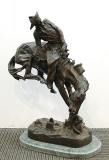 Appraisal: After Frederic Remington American Outlaw depicting horse and cowboy Old