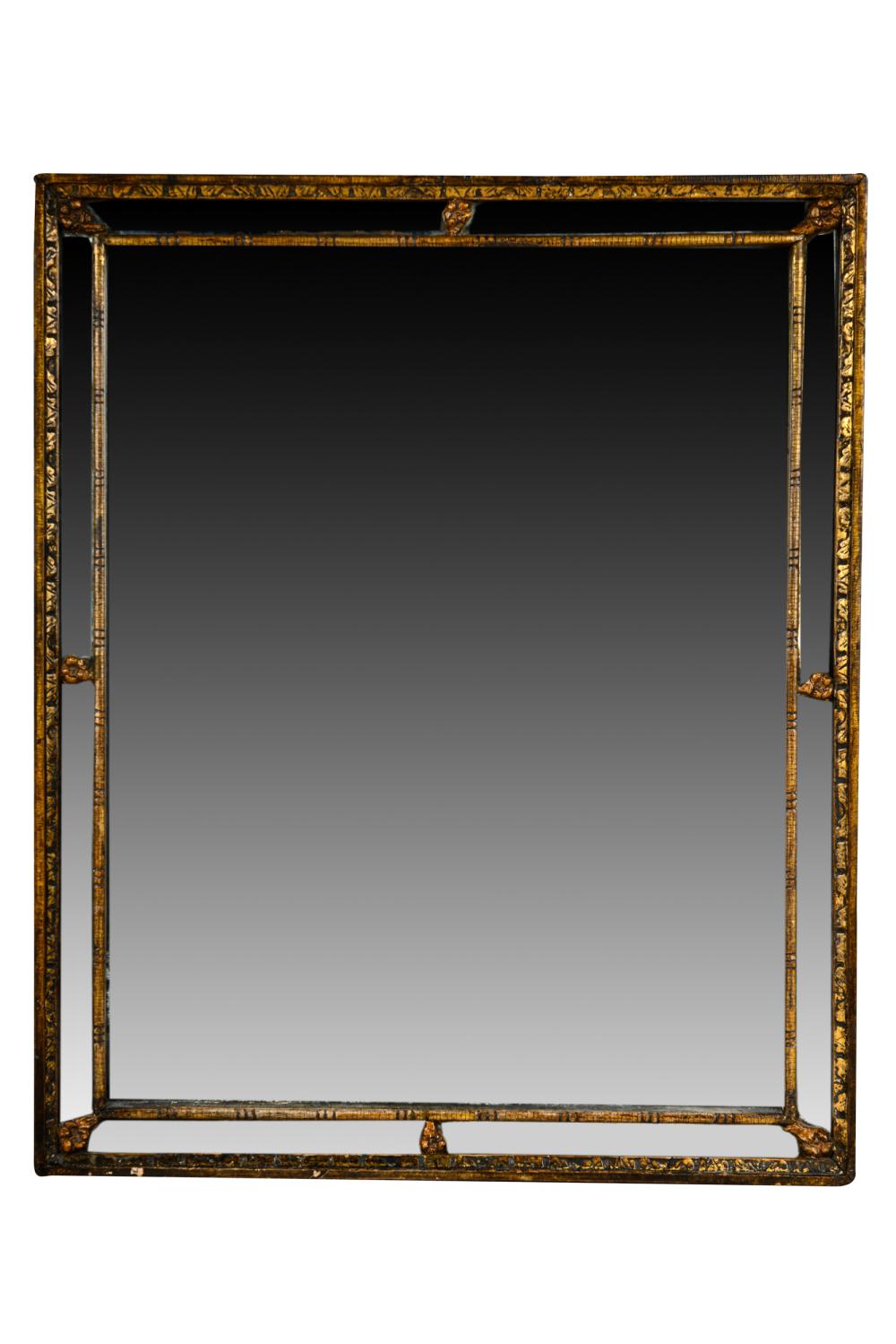 Appraisal: GILTWOOD DRESSING MIRRORthe recessed rectangular plate surrounded by marginal plates