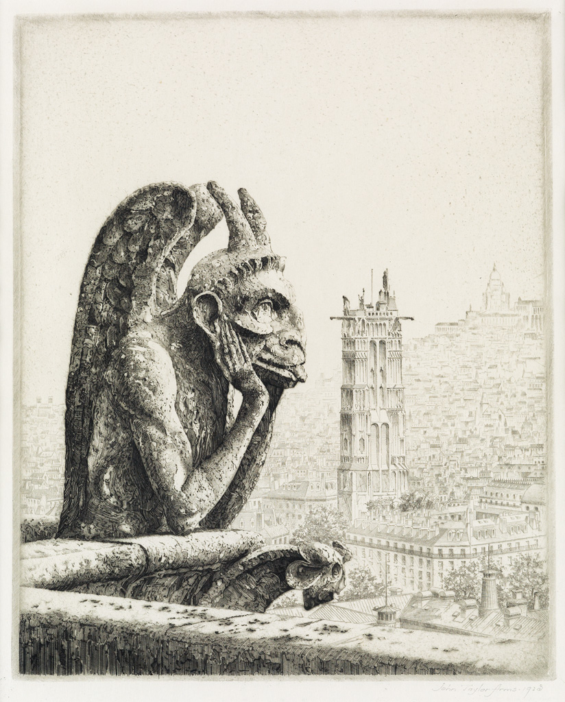 Appraisal: JOHN TAYLOR ARMS Le Penseur de Notre Dame Etching x