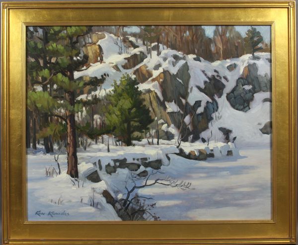 Appraisal: Ken Knowles American b 'Winter Quarry Rockport' o masonite x