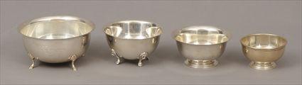 Appraisal: Four Sterling Silver Bowls Including a Cartier footed bowl and