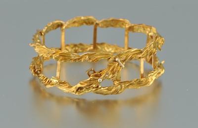 Appraisal: A Yellow Gold Bangle Bracelet k yellow gold designed with